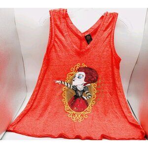 Alice in Wonderland Red Queen Womens Graphic Red Tank Top Size Small